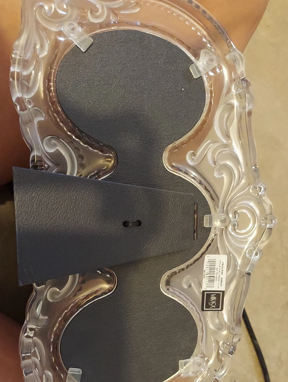Mikasa Clear Ornate Triple Glass Photo Frame